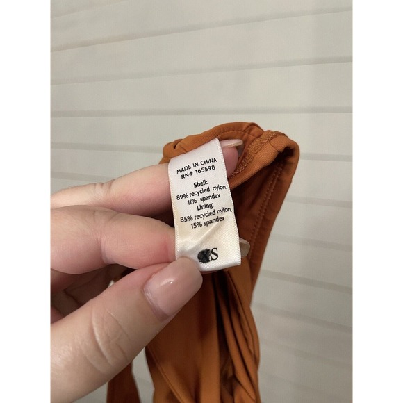 NWOT Andie Swim Barbados Top In Chestnut Twist Back Detail Square Neck XS/S - Picture 3 of 3